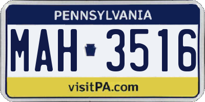 PA license plate MAH3516