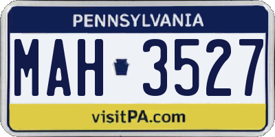 PA license plate MAH3527