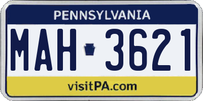 PA license plate MAH3621