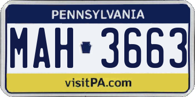 PA license plate MAH3663