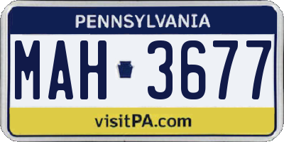 PA license plate MAH3677