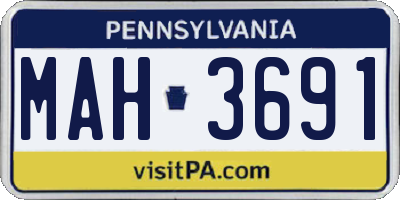 PA license plate MAH3691