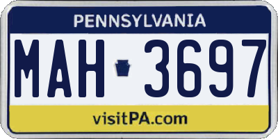 PA license plate MAH3697