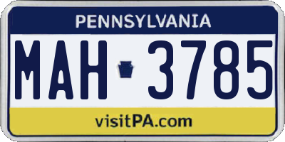PA license plate MAH3785