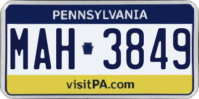 PA license plate MAH3849
