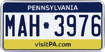 PA license plate MAH3976