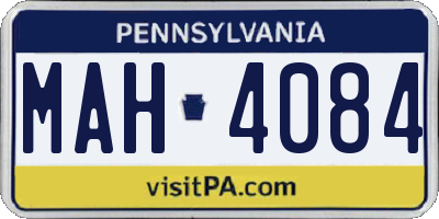 PA license plate MAH4084