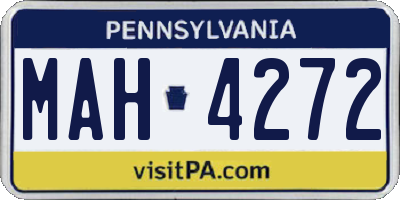 PA license plate MAH4272