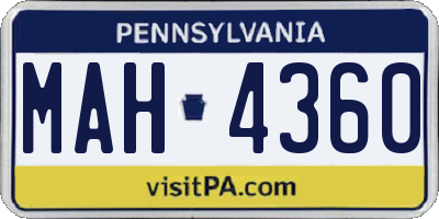 PA license plate MAH4360