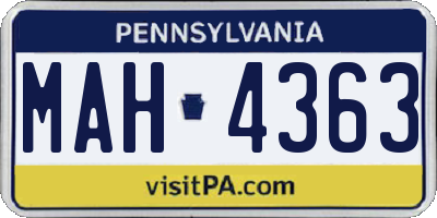 PA license plate MAH4363