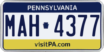 PA license plate MAH4377