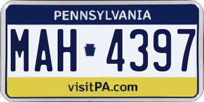 PA license plate MAH4397