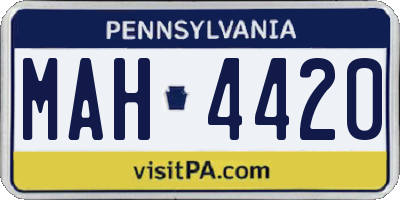PA license plate MAH4420