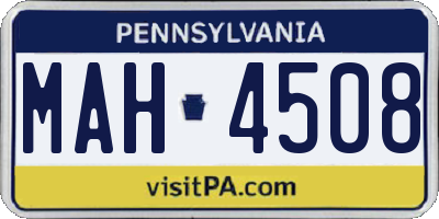 PA license plate MAH4508