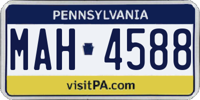 PA license plate MAH4588