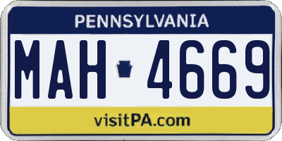 PA license plate MAH4669
