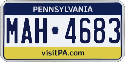 PA license plate MAH4683