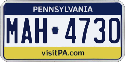 PA license plate MAH4730