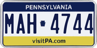 PA license plate MAH4744