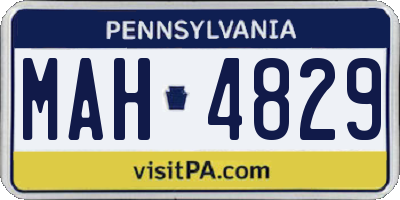 PA license plate MAH4829