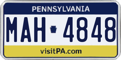 PA license plate MAH4848