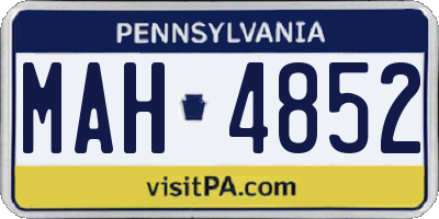 PA license plate MAH4852