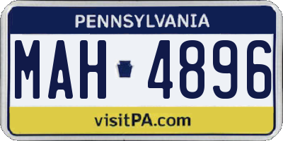 PA license plate MAH4896