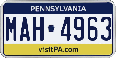 PA license plate MAH4963