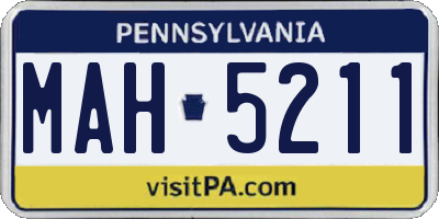 PA license plate MAH5211