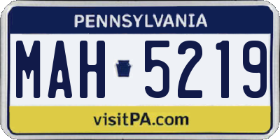 PA license plate MAH5219