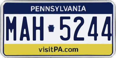 PA license plate MAH5244