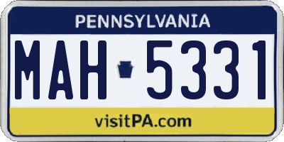 PA license plate MAH5331