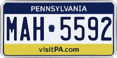 PA license plate MAH5592