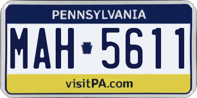 PA license plate MAH5611