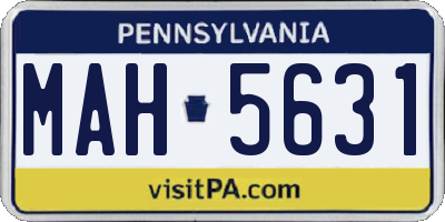 PA license plate MAH5631