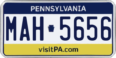 PA license plate MAH5656