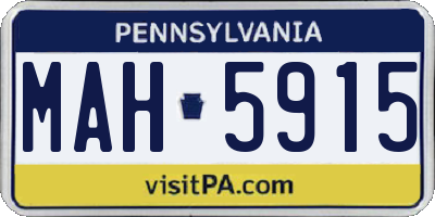 PA license plate MAH5915