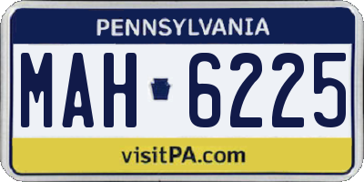 PA license plate MAH6225