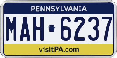 PA license plate MAH6237