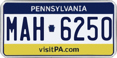 PA license plate MAH6250