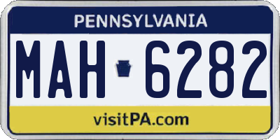 PA license plate MAH6282
