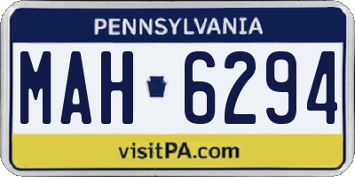 PA license plate MAH6294