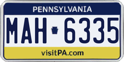 PA license plate MAH6335