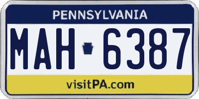 PA license plate MAH6387