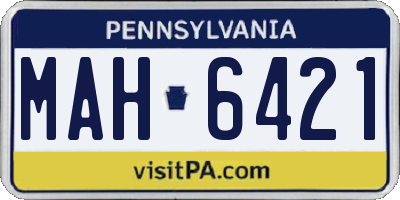 PA license plate MAH6421
