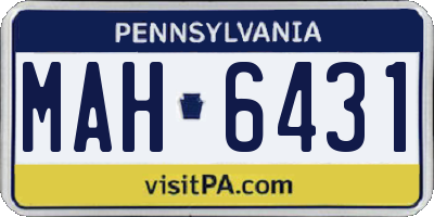 PA license plate MAH6431