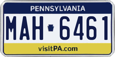PA license plate MAH6461
