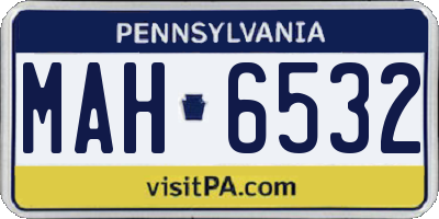 PA license plate MAH6532