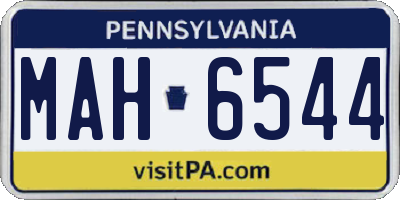 PA license plate MAH6544