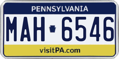 PA license plate MAH6546